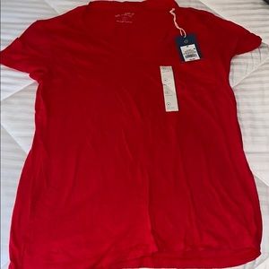 Red v neck T-shirt